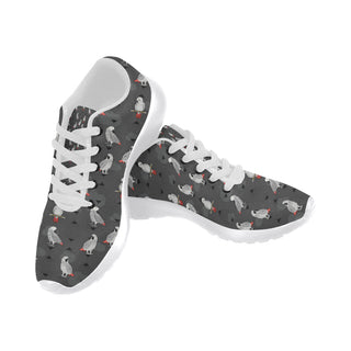 African Greys White Sneakers for Women - TeeAmazing