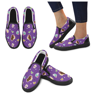 Chemist Pattern Black Women's Slip-on Canvas Shoes - TeeAmazing