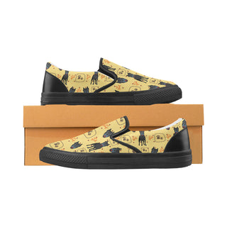 Cane Corso Pattern Black Women's Slip-on Canvas Shoes - TeeAmazing