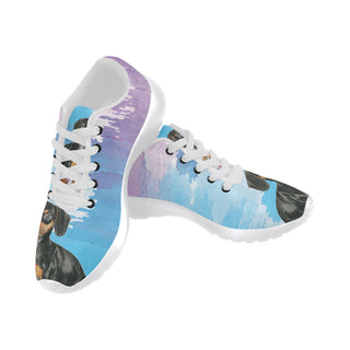 Dachshund Water Colour No.1 White Sneakers for Women - TeeAmazing