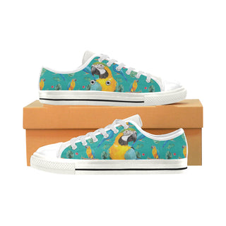 Parrot White Low Top Canvas Shoes for Kid - TeeAmazing