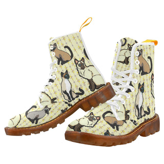 Siamese White Boots For Women - TeeAmazing