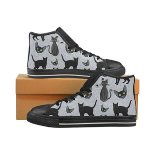 Bombay cat Black Women's Classic High Top Canvas Shoes - TeeAmazing