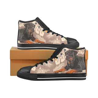 Rottweiler Lover Black Men’s Classic High Top Canvas Shoes /Large Size - TeeAmazing