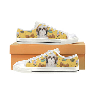 Shih Tzu Dog White Canvas Women's Shoes/Large Size - TeeAmazing