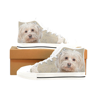 Maltese Lover White Men’s Classic High Top Canvas Shoes /Large Size - TeeAmazing