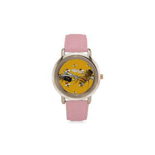 Bee Lover Women's Rose Gold Leather Strap Watch - TeeAmazing