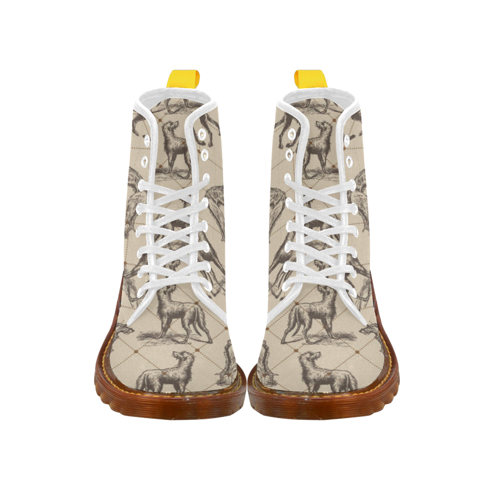 Scottish Deerhounds White Boots For Men - TeeAmazing