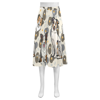 Australian Shepherd Flower Mnemosyne Women's Crepe Skirt (Model D16) - TeeAmazing
