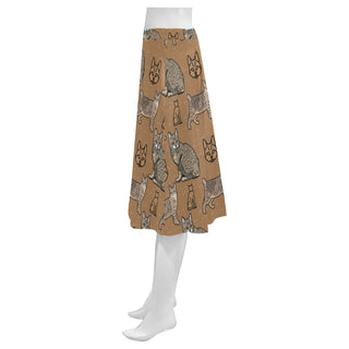Pixie-bob Mnemosyne Women's Crepe Skirt (Model D16) - TeeAmazing