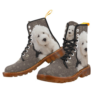 Old English Sheepdog Dog Black Boots For Women - TeeAmazing
