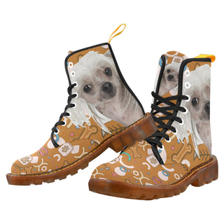 Cute Chinese Crested Black Boots For Women - TeeAmazing