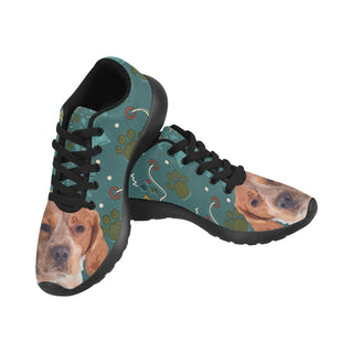 Brittany Spaniel Dog Black Sneakers for Women - TeeAmazing