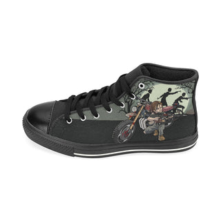 Daryl Dixon Black High Top Canvas Women's Shoes (Large Size) - TeeAmazing