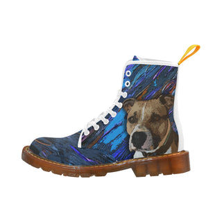 American Staffordshire Terrier White Boots For Women - TeeAmazing