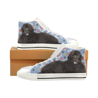 Newfoundland White Women's Classic High Top Canvas Shoes - TeeAmazing