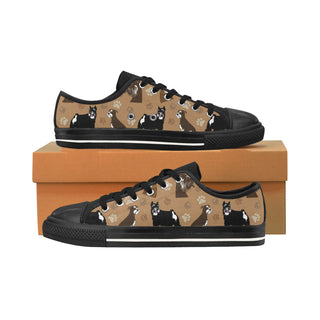 Miniature Schnauzer Pattern Black Men's Classic Canvas Shoes/Large Size - TeeAmazing