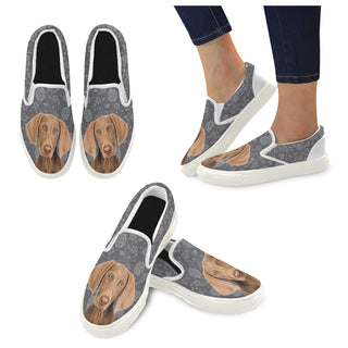 Weimaraner Lover White Women's Slip-on Canvas Shoes - TeeAmazing