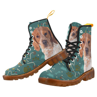 Brittany Spaniel Dog Black Boots For Men - TeeAmazing