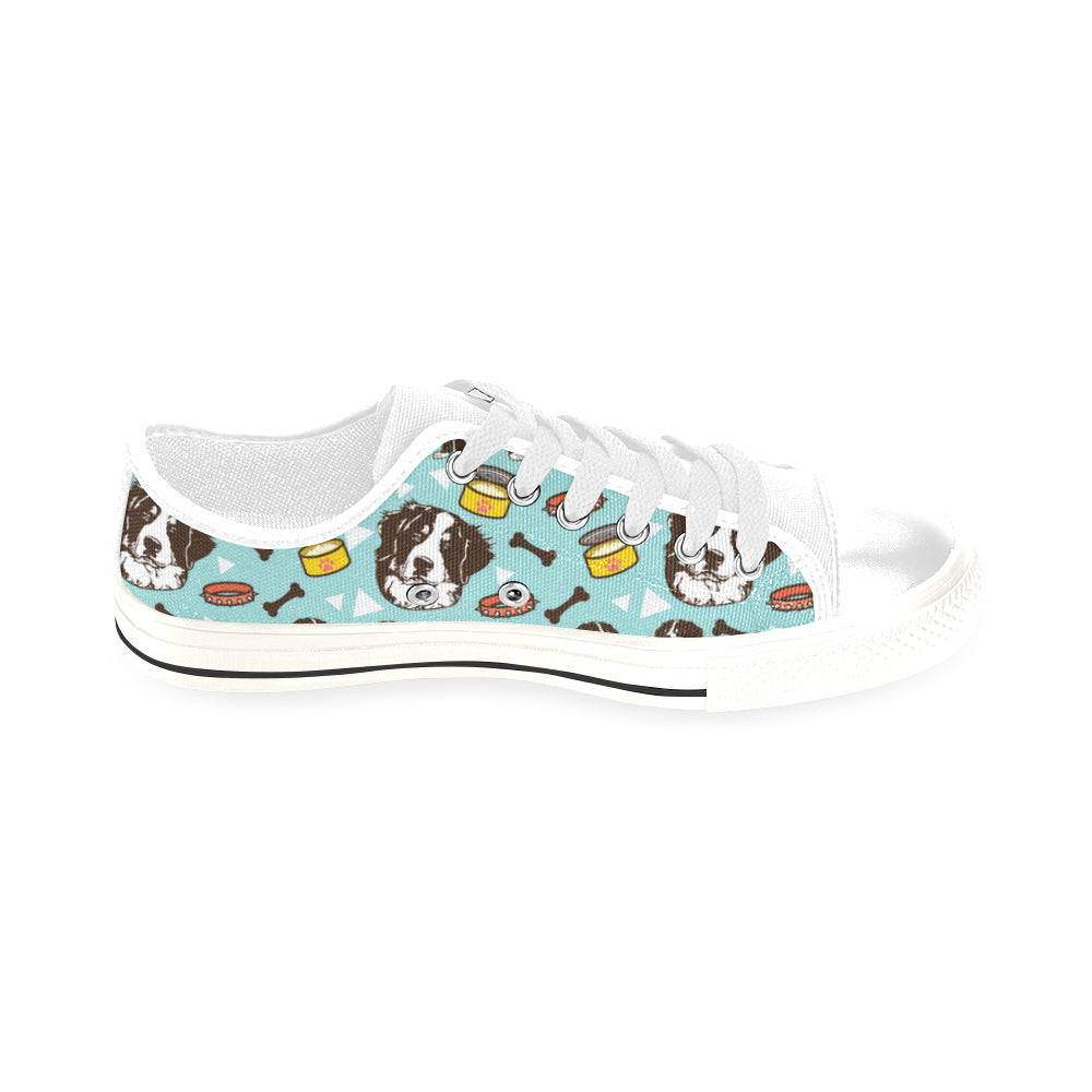Bernese Mountain Pattern White Men's Classic Canvas Shoes/Large Size - TeeAmazing