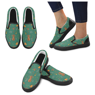 Cello Pattern Black Women's Slip-on Canvas Shoes - TeeAmazing