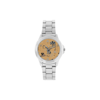 Great Dane Flower Unisex Stainless Steel Watch(Model 103) - TeeAmazing