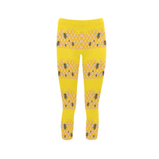 Bee Pattern Capri Legging - TeeAmazing