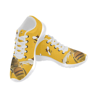 Bee Lover White Sneakers for Women - TeeAmazing