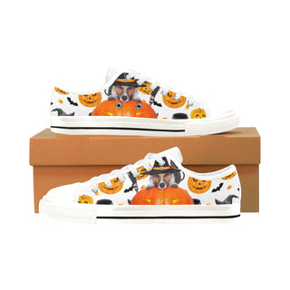 Jack Russell Halloween White Men's Classic Canvas Shoes/Large Size - TeeAmazing