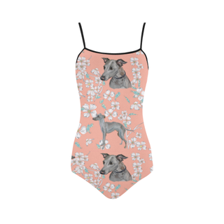 Italian Greyhound Flower Strap Swimsuit ( Model S05) - TeeAmazing