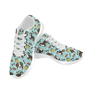 Bernese Mountain Pattern White Sneakers Size 13-15 for Men - TeeAmazing