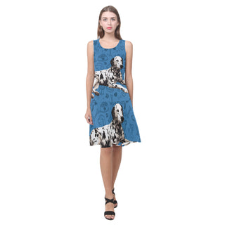 Dalmatian Dog Sleeveless Splicing Shift Dress - TeeAmazing