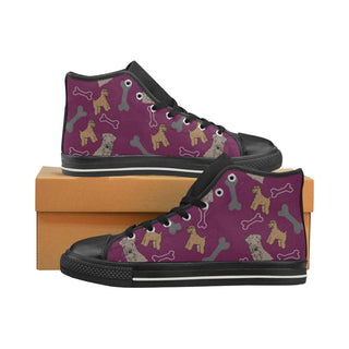 Soft Coated Wheaten Terrier Pattern Black Men’s Classic High Top Canvas Shoes - TeeAmazing