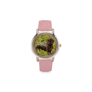 Dachshund Women's Rose Gold Leather Strap Watch - TeeAmazing