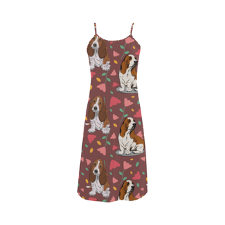 Basset Hound Flower Alcestis Slip Dress - TeeAmazing