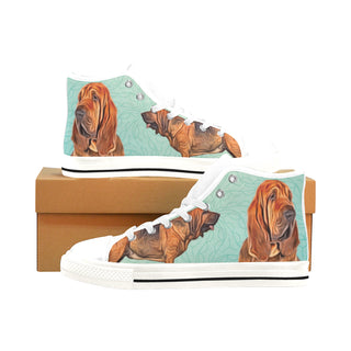 Bloodhound Lover White Men’s Classic High Top Canvas Shoes /Large Size - TeeAmazing