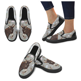 Donkey Black Women's Slip-on Canvas Shoes - TeeAmazing