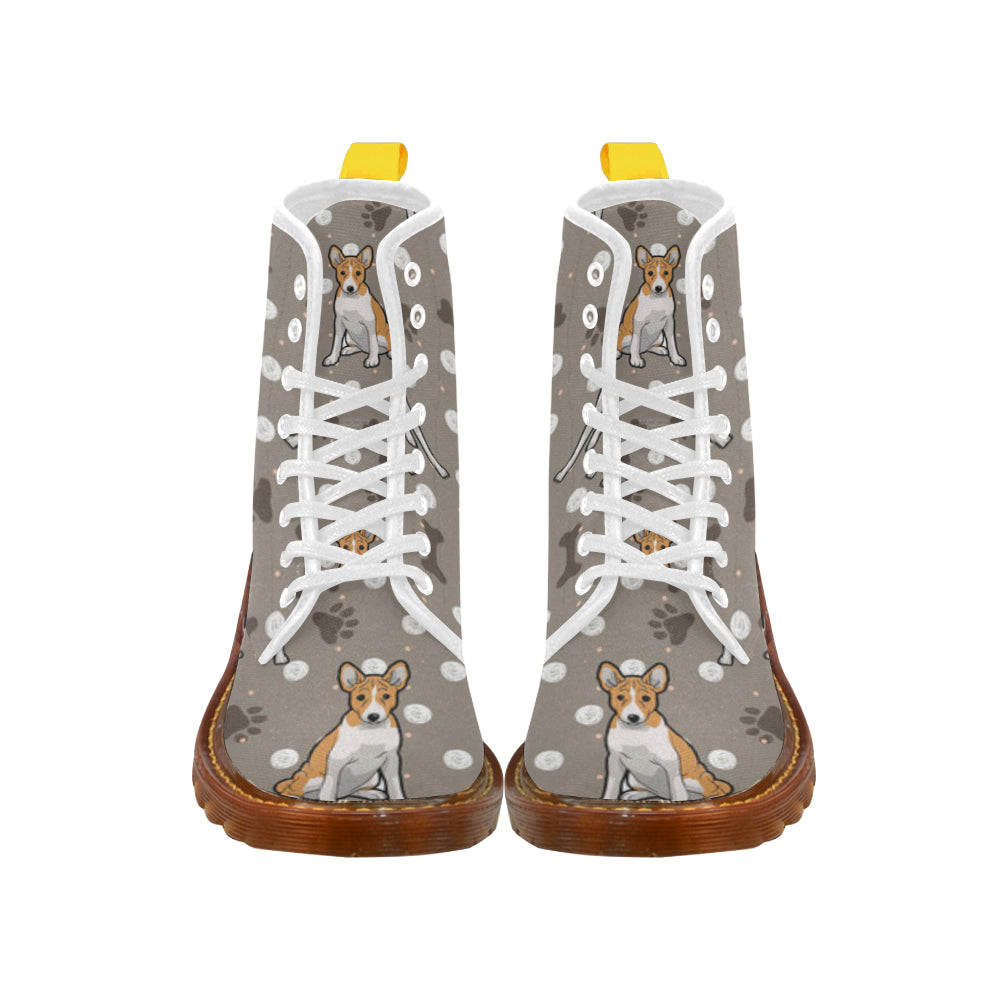 Basenji White Boots For Men - TeeAmazing