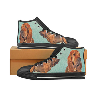 Bloodhound Lover Black High Top Canvas Women's Shoes/Large Size - TeeAmazing