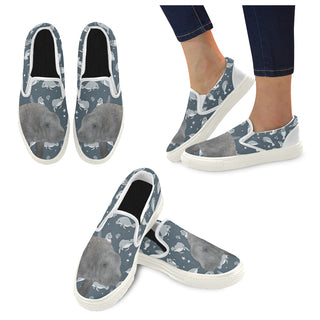 Manatee White Women's Slip-on Canvas Shoes - TeeAmazing