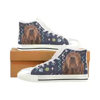 Irish Setter Dog White High Top Canvas Shoes for Kid - TeeAmazing