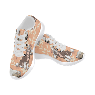 Chinese Crested Flower White Sneakers for Women - TeeAmazing