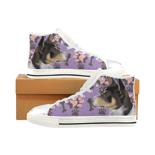 Rat Terrier White High Top Canvas Shoes for Kid - TeeAmazing