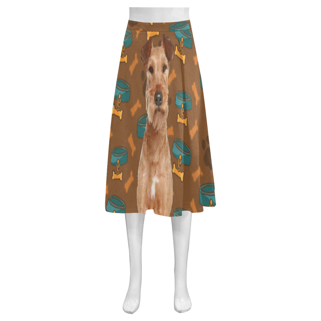 Irish Terrier Dog Mnemosyne Women's Crepe Skirt (Model D16) - TeeAmazing