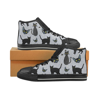 Bombay cat Black Men’s Classic High Top Canvas Shoes - TeeAmazing