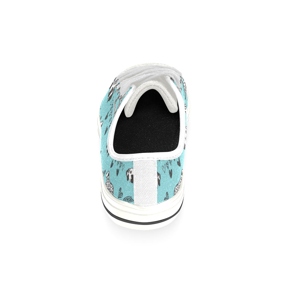 Dalmatian Pattern White Low Top Canvas Shoes for Kid - TeeAmazing