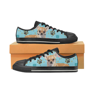 Chihuahua Black Canvas Women's Shoes/Large Size - TeeAmazing