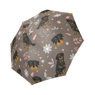 Rottweiler Flower Foldable Umbrella - TeeAmazing