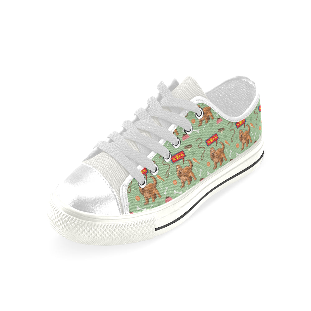 American Cocker Spaniel Pattern White Low Top Canvas Shoes for Kid - TeeAmazing