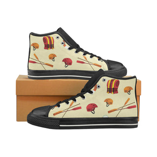 Kayaking Black High Top Canvas Shoes for Kid - TeeAmazing